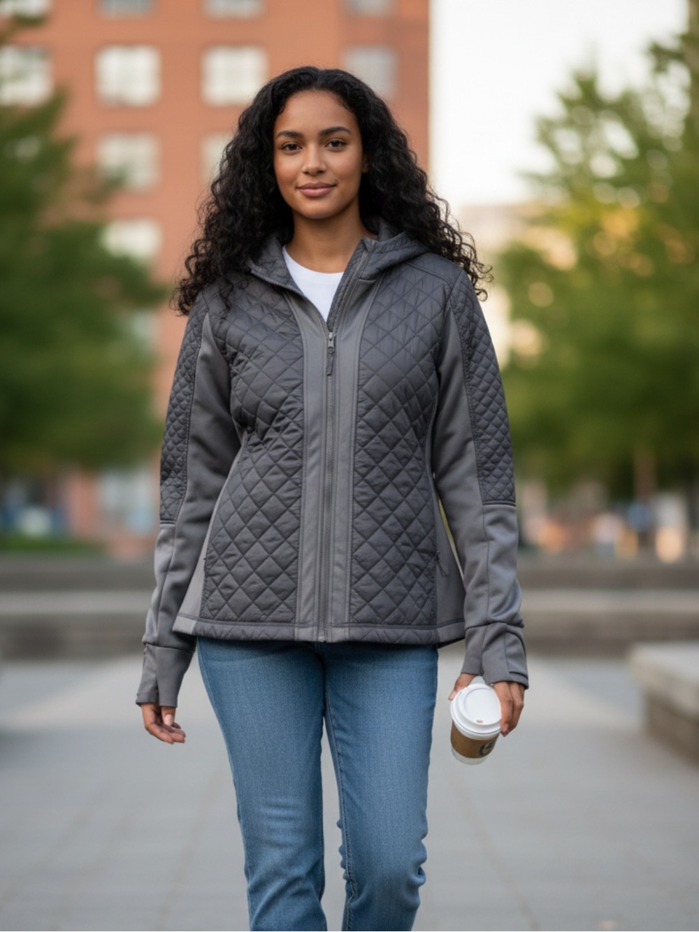 PROPEL BASS Engineered quilted hooded jacket